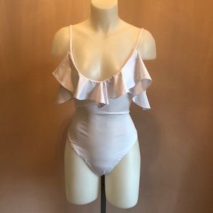 Forever 21 white cold shoulder bodysuit